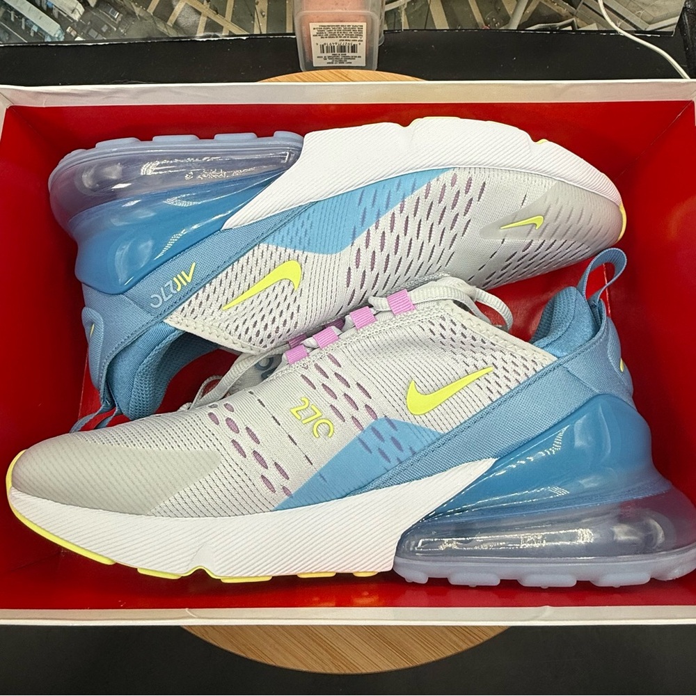 Nike Air Max 270 (GS) Running Platinum Rush Fuchsia Youth Sz 7Y/ Womens 8.5 - Picture 3 of 11